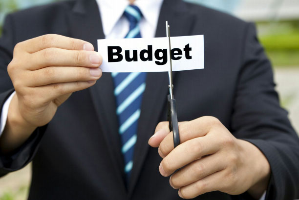 Man in Suit Cutting Budget