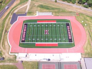 Aerial View of Kingsway High School Football Field and Running Track