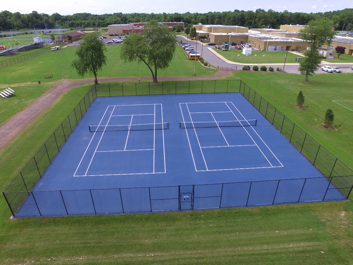 track and turf finished tennis court
