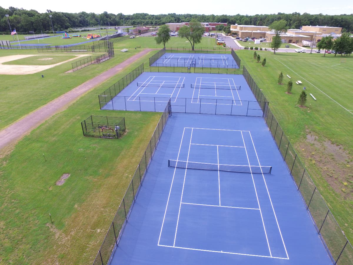 track and turf tennis courts