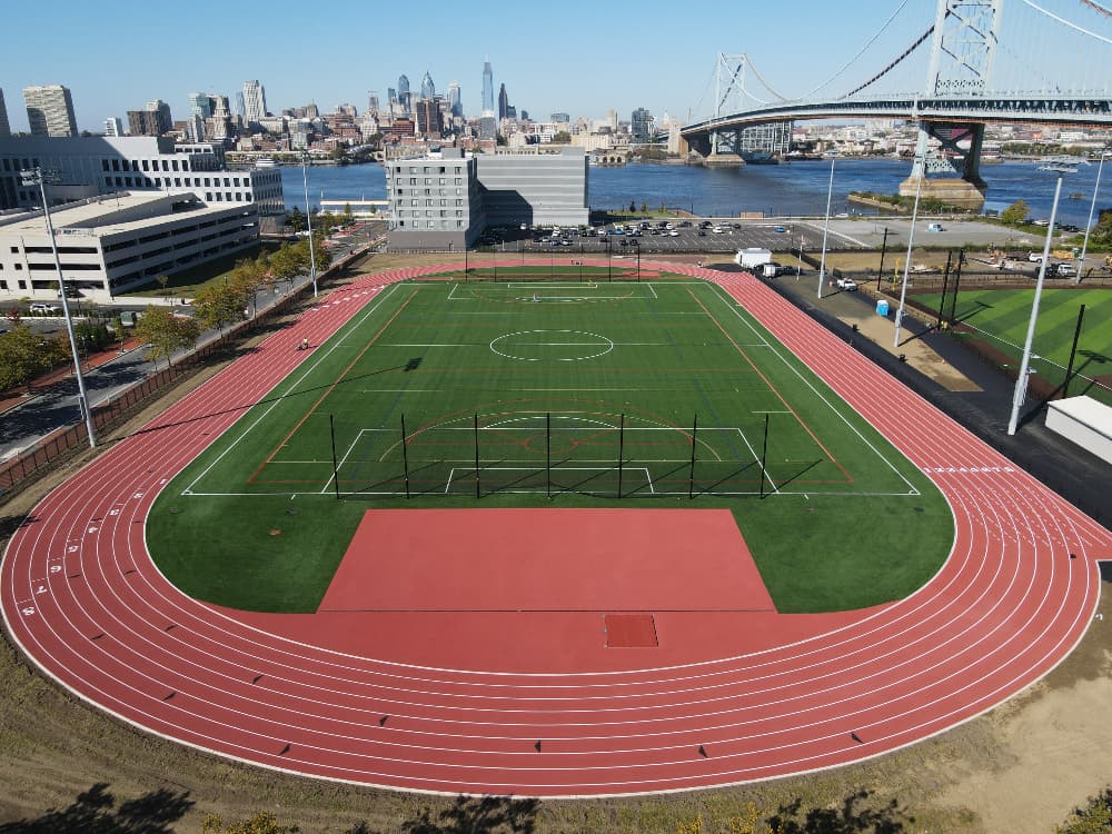 New Running Track Surrounding Field