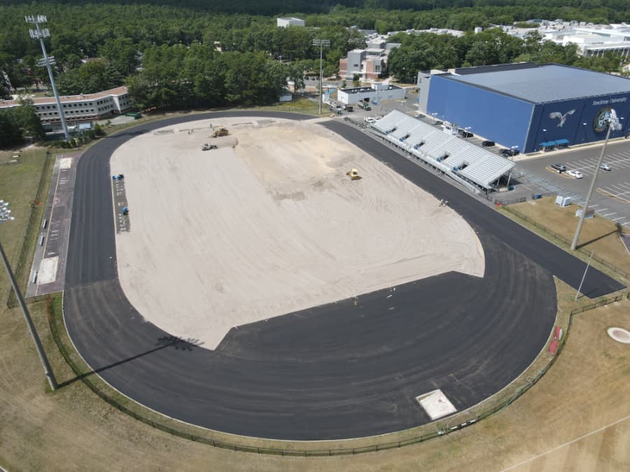 A resurfaced running track