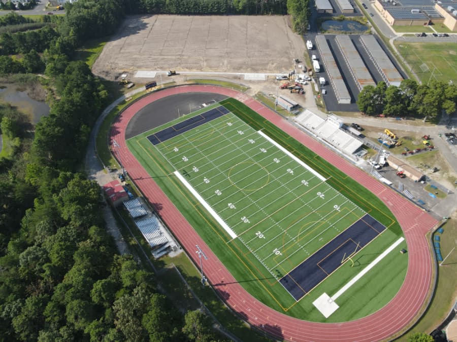 Well-designed athletic facility for football, soccer and track events