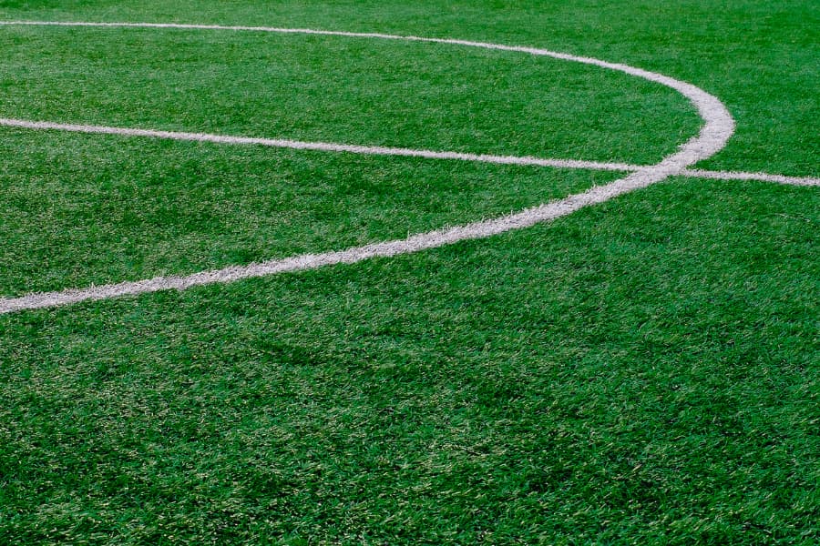 Artificial turf on a soccer field