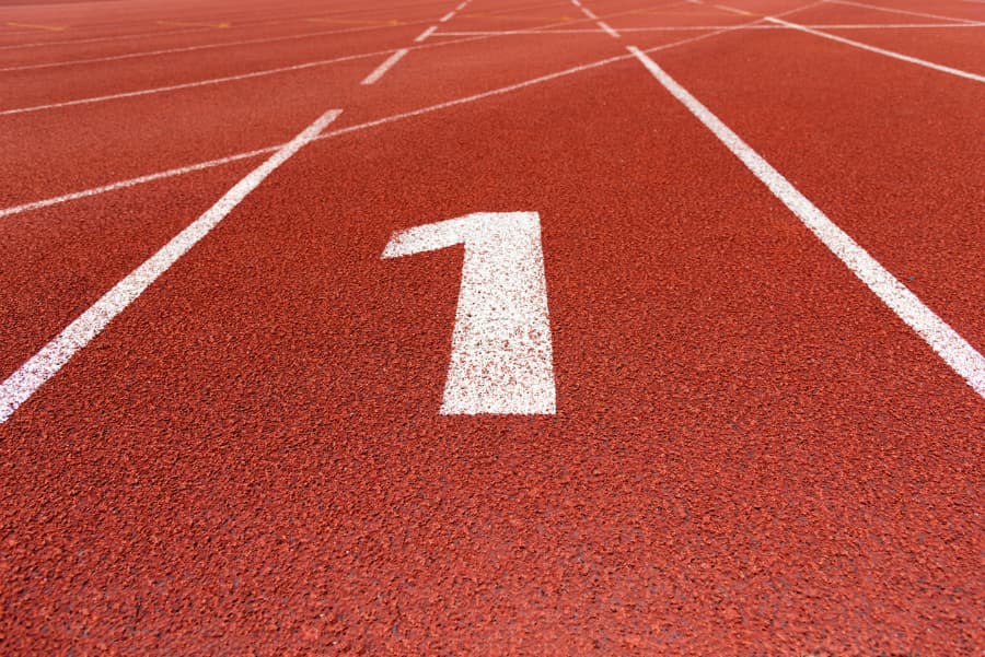 Number one lane on running track